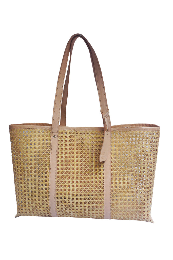 rattan handbag, real leather, straw bag